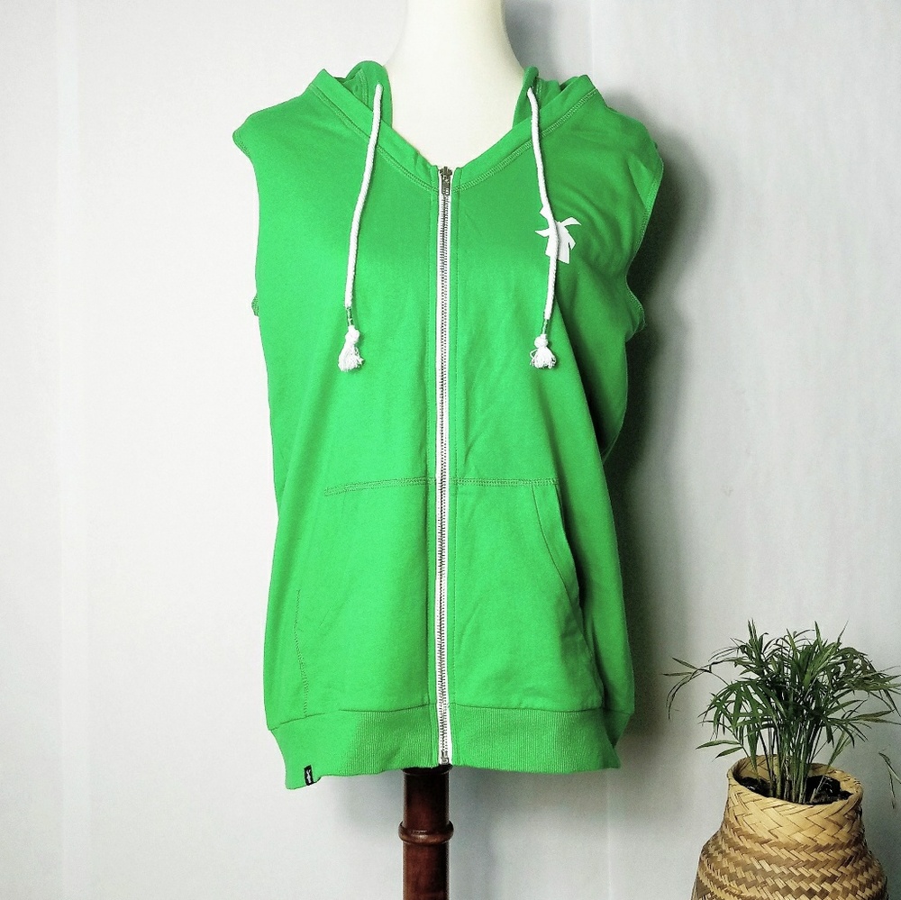 Dutch Bros | Green Zip-Up Sleeveless Hoodie